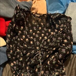 Love Shack Fancy Floral Metallic Tassel Full Length Blouse